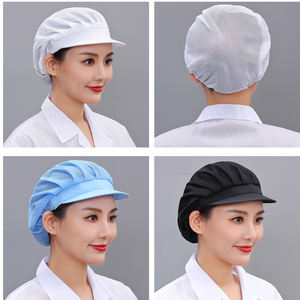 Vente en Gros Stock 100% Polyester à Carreaux Réglable Unisexe Chef Chapeaux Noir Blanc Rouge Bleu Marron Respirant Four Seasons Food - Product Image 2