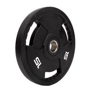 Disques de poids en uréthane personnalisés en gros, logo personnalisé, 51 mm, <span class=keywords><strong>fonte</strong></span>, plaque de poids de <span class=keywords><strong>25</strong></span> <span class=keywords><strong>kg</strong></span>, revêtement en uréthane, plaques de poids à trois poignées - Product Image 2