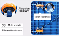 Chariots de transport robustes, chariots à plateforme, chariots pliants, chariots à plateforme pliables, chariots en acier bleu argenté, acier inoxydable, emballage