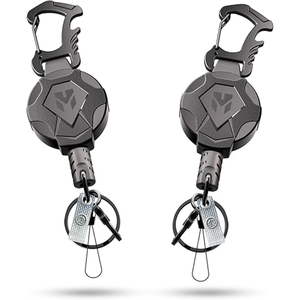 Portachiavi retrattile con cordino, porta badge resistente, avvolgitore per badge durevole, porta chiavi con cavo in acciaio da 32 pollici - Product Image 1