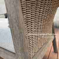 Canapé d'extérieur Hangkai en rotin et teck, imperméable et durable, avec table, pour jardin, patio, balcon, cour