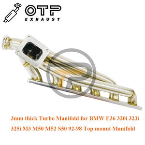 Tubo de escape OTP de 3mm de espesor, Colector de brida Tur bo T4 para B E36 <span class=keywords><strong>320i</strong></span> 323i 325i M3 <span class=keywords><strong>M50</strong></span> M52 S50 92-98, Colector de montaje superior - Product Image 5