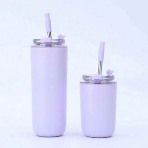 Stainless Steel Tumbler Straw <b>Double</b> <b>Wall</b> Vacuum Insulated Travel <b>Mug</b> Modern Design Leak-Proof Eco-Friendly Boiling Water Safe - Product Image 5
