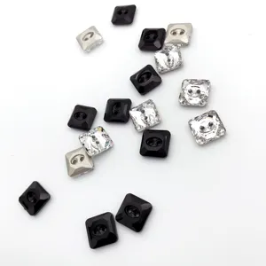 10mm two holes rhinestone crystal square glass buttons