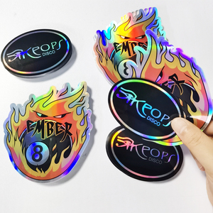 Autocollant personnalisé découpé sur mesure effet holographique pour l'arrière du <span class=keywords><strong>téléphone</strong></span>, thème Marvel Bad Bunny, étiquette de remerciement pour petites entreprises - Product Image 1