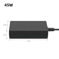 Chargeur universel fin 45W pour ordinateur portable, alimentation directe usine, avec technologie GaN, 8 embouts et cordon d'alimentation CA avec prise UE