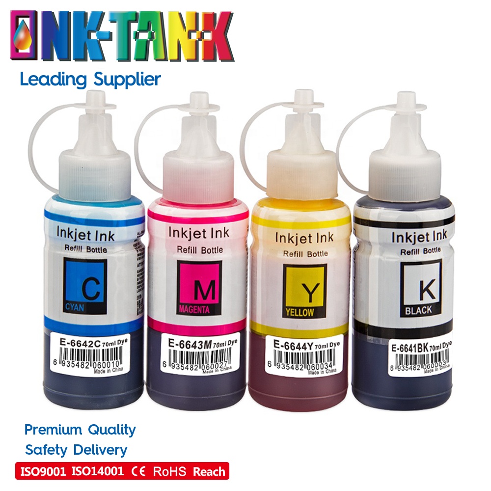 ENCRE-TANK 70ml 664 T664 T6641 Couleur Premium Compatible Bouteille Recharge Colorant Encre Tintas pour Epson L120 L380 L210 L220 L3060 Imprimante