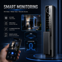 Cerradura Inteligente 3D con Reconocimiento Facial, WiFi Tuya, Cerradura Automática para Puerta, Desbloqueo por Contraseña, Mirilla HD, Cerradura de Seguridad para el Hogar, para Puertas de Madera y Aluminio