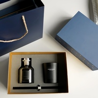 Diffuseur à bâtonnets noir de luxe 125 ml et bougie parfumée 165 g, coffrets cadeaux écologiques pour mariage – Vente Flash