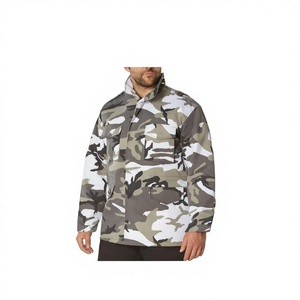 Men's Camouflage <b>Safari</b> <b>Jacket</b> Windproof Stand Collar Zipper Closure Workwear Style Polyester Material Autumn Wear - Product Image 3