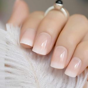 <span class=keywords><strong>Faux</strong></span> Ongles Nouveaux Produits Ombre Nude Couverture Complète Beauté pour Fille Brillant Court Artificiel - Product Image 5