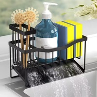 Évier de cuisine personnalisé 304ss Caddy éponge organisateur avec porte-brosse haut