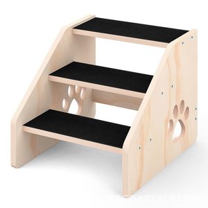 Escaleras de madera para perros de 3 peldaños con superficie antideslizante para uso en interiores - Product Image 1