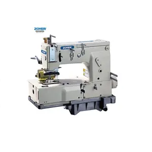 Máquina de coser industrial ZOYER ZY1412P, puntada de cadena de 12 agujas, cama plana con extractor