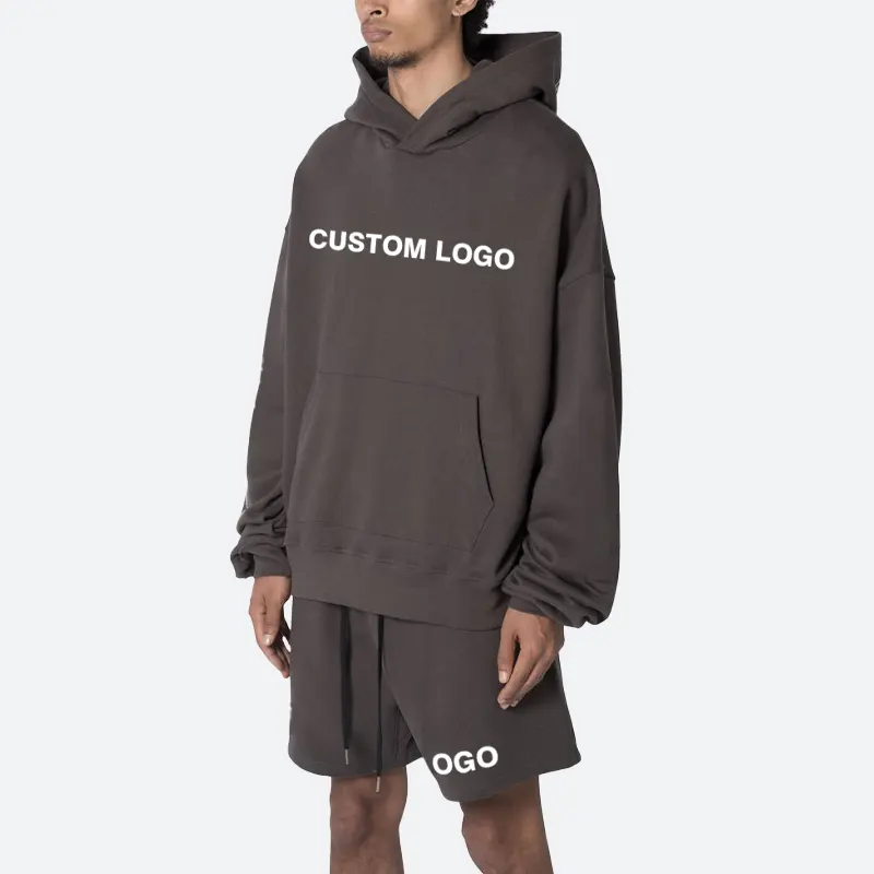 Custom logo Factory No string Hoodies for Men Drop shoulder Oversized Heavyweight Hoodies sweatshirt for High quality