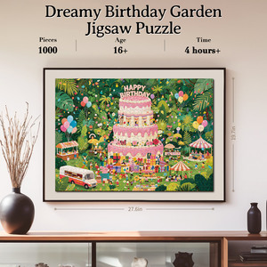 Puzzle de jardin Joyeux Anniversaire de 1000 pièces, puzzle en papier à chercher et trouver pour adultes, enfants, jeu familial, cadeau d'anniversaire, décoration intérieure - Product Image 6