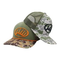 Casquettes de baseball personnalisées brodées en cuir Casquette de camionneur camouflage Richardson 112 Casquette de camionneur à facture plate à 6 panneaux