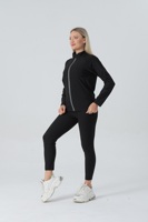 Veste de sudation unisexe à manches longues avec fermeture éclair pour l'entraînement, la gym et le fitness