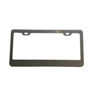 Cadre de plaque d'immatriculation en fibre de carbone, 2 et 4 trous, style sport, norme américaine, ensemble de supports de plaque d'immatriculation pour voiture