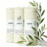 Serviette de toilette en mousseline de coton biologique personnalisable avec logo, douce, réutilisable, pour peaux sensibles, femmes, maison, salle de bain, soins de la peau