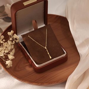 Collana Lunga Delicata Placcata Oro 14k, Collane Lunghe a Lariat per Donna, Collana a Goccia Semplice e Trendy, Gioielli alla Moda per il Ballo di Fine Anno - Product Image 4