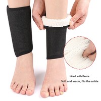 Manchon de soutien de cheville unisexe chaud pour l'hiver, doublure polaire en polyester, respirant, épaissi, enveloppant, élastique, protection thermique douce pour l'extérieur