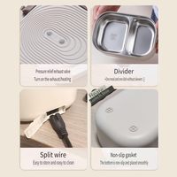 304 Edelstahl Elektrische Heiz-Lunchbox Tragbarer Thermostatischer Lebensmittelbehälter