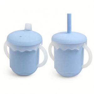 Gobelet à bec souple anti-fuite en silicone sans BPA pour bébé, tasse à eau pour tout-petits et enfants, idéal pour les repas - Product Image 1