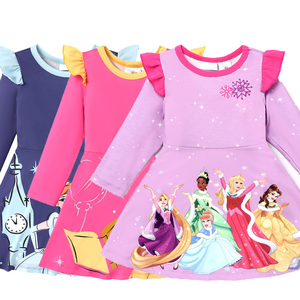 Robe de princesse <span class=keywords><strong>Elsa</strong></span> <span class=keywords><strong>Anna</strong></span> hiver à manches longues nouvelle robe de princesse pour enfants robe imprimée princesse Disnay personnalisée pour les filles - Product Image 2