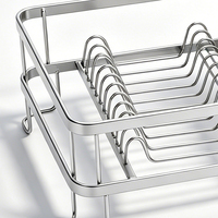 Égouttoir à vaisselle classique en métal antirouille pour comptoir, support de rangement pour assiettes et bols avec porte-ustensiles