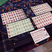 Tuiles de Mahjong Américain de Luxe Himore en Acrylique, Collection Lapin Violet, Ensemble de 160 Tuiles, Design Inspiré des Deux Pardessus, pour la Décoration Intérieure