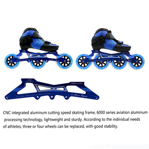 Cadre de patinage de vitesse professionnel robuste Stanley STL-F 90MM 100MM pour roues 3/4 en alliage d'aluminium bleu, découpe intégrée CNC - Product Image 5
