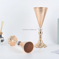 Vase Trompette de Luxe en Métal Doré Martelé avec Base Sculptée, Support à Fleurs en Cristal, Centres de Table de Mariage, Vases Décoratifs pour Fêtes
