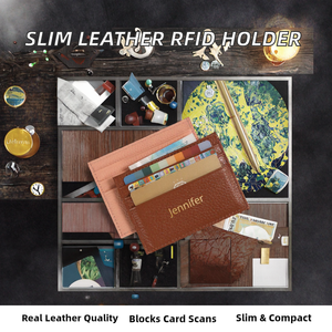 Porte-cartes de crédit fin en cuir véritable RFID 4-en-1 tendance – Promotion à prix abordable - Product Image 2
