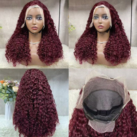 Peluca de Cabello Humano Virgen Remy Indio Super Doble Trama 13x4 con Encaje Frontal sin Pegamento para Encaje HD, Ondas de Agua, Rizado, Encaje Completo, Venta al por Mayor