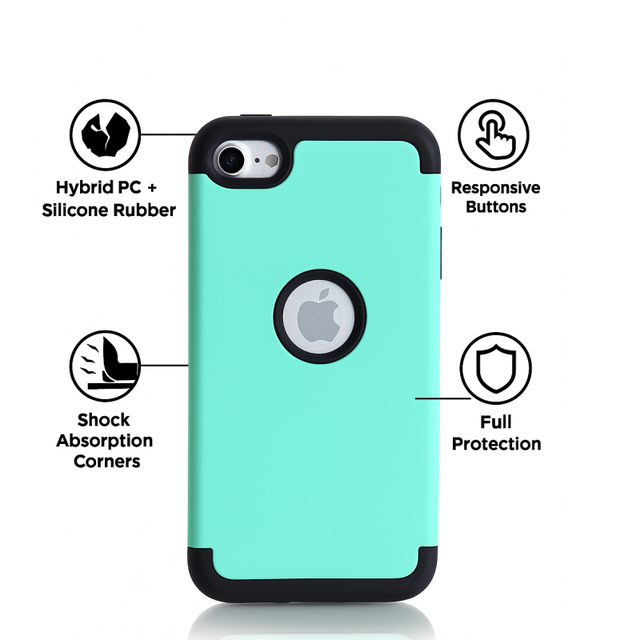 Rugged 3-in-1 Hybrid for Case Magnetic Ring Holder Card Holder Shock Absorbing Corner Hard PC Soft Silicone Phone Case