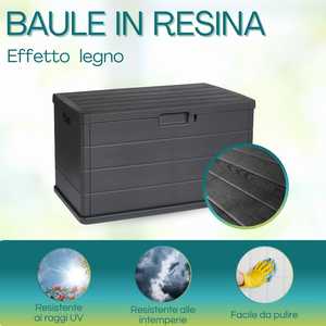 Boîte de rangement de jardin étanche et verrouillable, 170 litres, effet bois, pour usage extérieur - Product Image 3