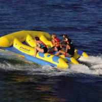 Jouet aquatique pour l'extérieur Bateau à poissons volants gonflable Jeux aquatiques Bateau banane gonflable pour l'été Plaisir aquatique