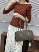 Sacs à bandoulière pour femmes en cuir véritable mat tendance et luxueux THUMBS-UP, avec fermeture éclair, pour filles