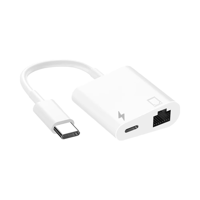 Supports 10/100Mbps  2 In1 USB C to RJ45 Ethernet Adapter with USB C Charging Port  LAN Network Adapter for iPhone 16/15 Series
