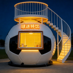 Puesto de Café Creativo con Forma de Balón de Fútbol - Carrito de Venta Ambulante con Escalera para Negocios de Café/Comida - Product Image 2