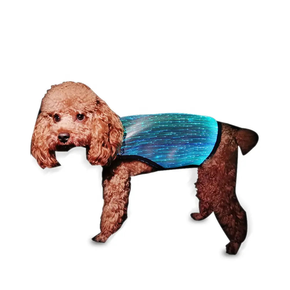 factory price wholesale fast delivery type D optic fiber fabric reflective led vest pet dog harness vest