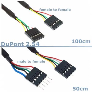 Cable de extensión <span class=keywords><strong>USB</strong></span> IDC de 5 pines macho a hembra de 50 cm para placa base de ordenador, conector interno de caja de ordenador DuPont 2.54, hembra a hembra - Product Image 1