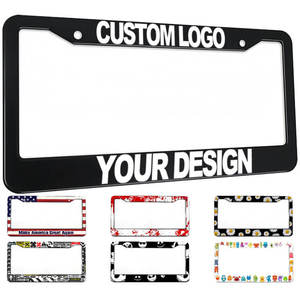 Cadre de plaque d'immatriculation de voiture en alliage de haute qualité / support de plaque d'immatriculation avec logo personnalisé - Product Image 1