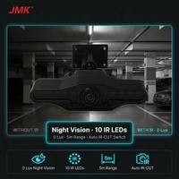 Caméra de tableau de bord AHD double objectif pour voitures avec vision nocturne IR, enregistrement en boucle et objectif grand angle, écran IPS pour taxi
