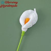 Bouquet de lys calla en coton lavande fait main au crochet pour mariage, remise de diplôme, Saint-Valentin et Fête des Mères - Lavable