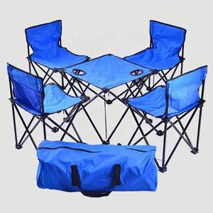 Ensemble de table et de chaises pliantes portables en nylon pour pique-nique, barbecue, extérieur, kit de camping - Product Image 1