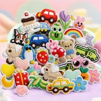Patchs brodés thermocollants et à coudre Kawaii, motifs Licorne, Fraise, Roue à vent, Cupcake, Tulipe, Cerise, Banane, Arc-en-ciel