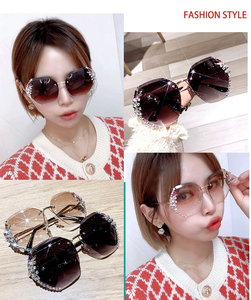 Fashion Sunglasses Oversized <b>Frameless</b> Trendy Sun Glasses for Women Summer Party Style New Arrival - Product Image 5