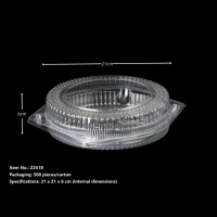Conteneur à gâteau rond transparent en PET de 8 pouces, boîte en plastique à clapet avec bord côtelé vertical pour gâteau d'anniversaire entier, vente en gros